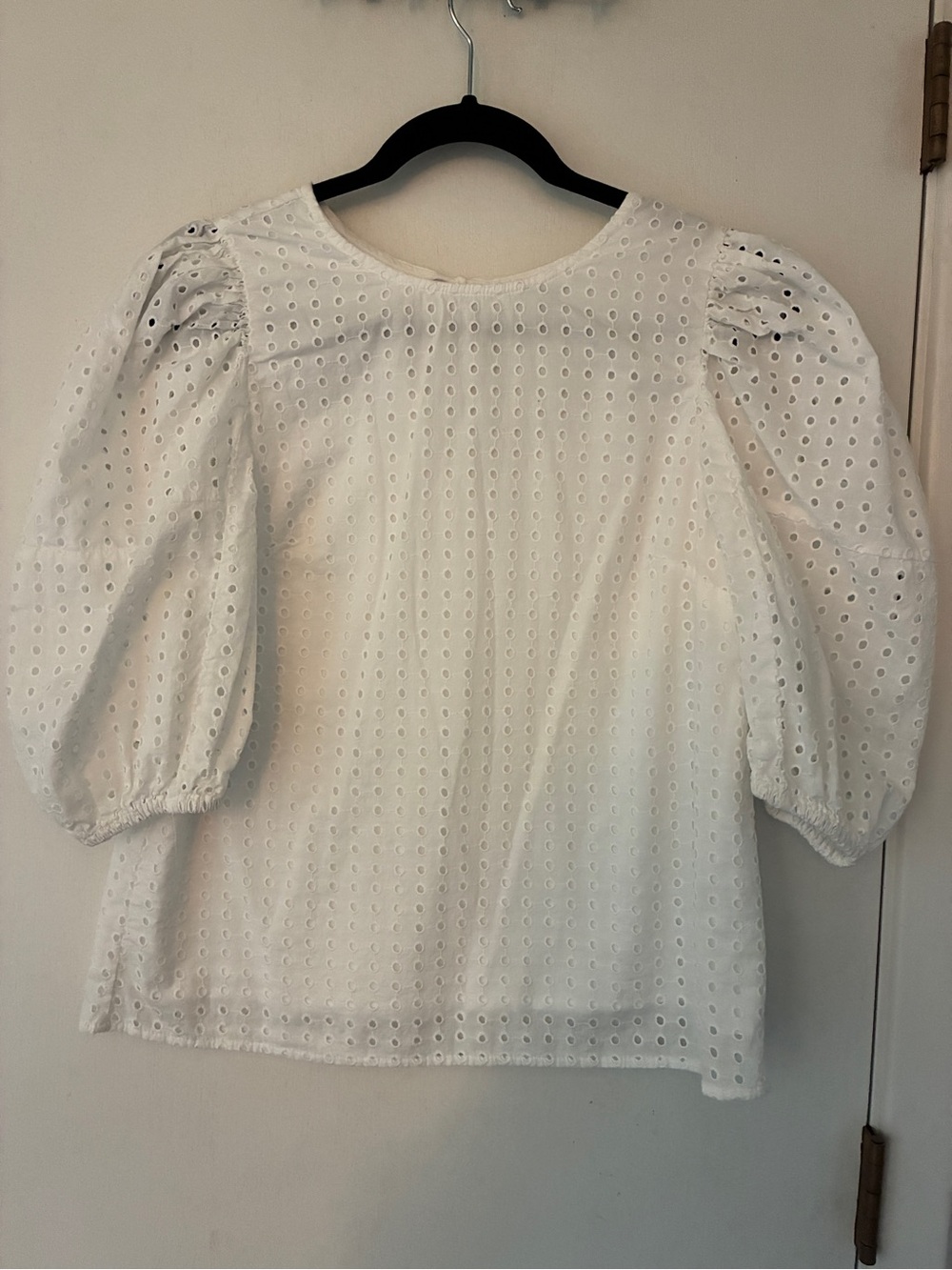 a new day White Eyelet Tie-Back Blouse #125
